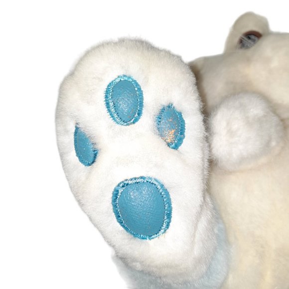 Chosun International Blue & White Bunny Rabbit Pleather Nose Paws Plush 8" - Picture 7 of 10